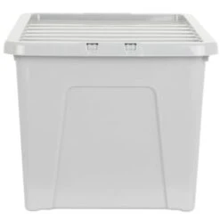 B&M Storage Box With Lid 60L - Grey -Cheap Home Style Store 391387 grey 60l storage box