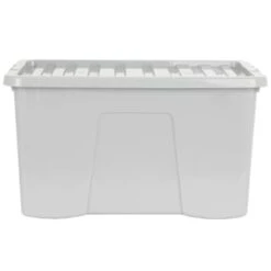 B&M Storage Box With Lid 60L - Grey -Cheap Home Style Store 391387 grey 60l storage box 4