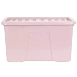 B&M Storage Box With Lid 60L - Dusty Pink -Cheap Home Style Store 391389 dusty pink 60l storage box