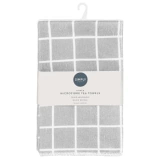 Microfibre Tea Towels 4pk - Check 1 Microfibre Tea Towels 4pk - Check