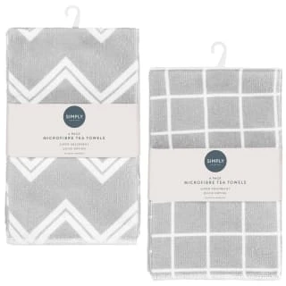 Microfibre Tea Towels 4pk - Check 4 Microfibre Tea Towels 4pk - Check - Image 4
