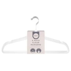 B&M Adult Clear Plastic Hanger 6pk