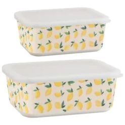 B&M Rectangular Tubs 2pk - Lemons -Cheap Home Style Store 392929 2pk reuse and repurpose rectangle tubs lemon 3