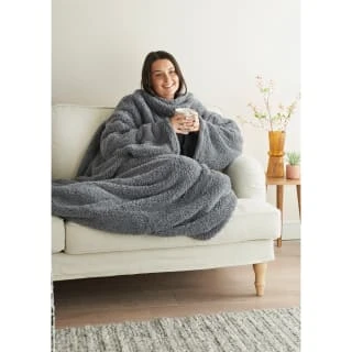 Home Essentials Teddy TV Blanket - Charcoal 5 Home Essentials Teddy TV Blanket - Charcoal - Image 5