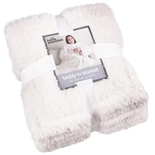 Home Essentials Teddy TV Blanket - Cream 1 Home Essentials Teddy TV Blanket - Cream
