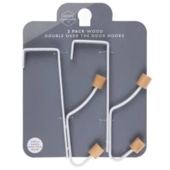 B&M Wood Double Over The Door Hooks 2pk