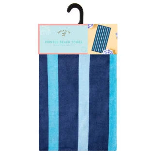 B&M Adult's Beach Towel - Blue Stripes 2 B&M Adult's Beach Towel - Blue Stripes - Image 2