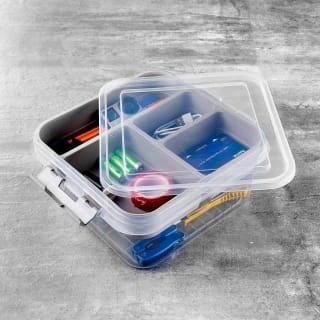 B&M Clear 2 Tier Clip Lid Organiser 1 B&M Clear 2 Tier Clip Lid Organiser