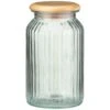 B&M Large Ribbed Glass Jar With Wooden Lid