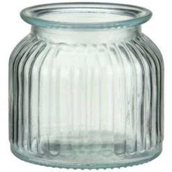 B&M Small Ribbed Glass Jar With Wooden Lid -Cheap Home Style Store 394427 ribbed glass jar with wooden lid small 3