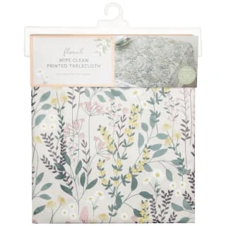 B&M Floral Wipe Clean Printed Tablecloth 132 X 178cm 2 B&M Floral Wipe Clean Printed Tablecloth 132 X 178cm - Image 2
