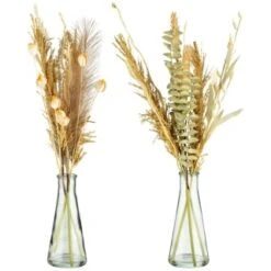 B&M Pampas & Leaf In Glass Vase 5 B&M Pampas & Leaf In Glass Vase -Cheap Home Style Store 394707 pampas and leaf in glass vase group