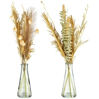 B&M Pampas & Leaf In Glass Vase 3 B&M Pampas & Leaf In Glass Vase - Image 3