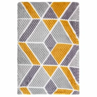 B&M Simply Geo Waffle Throw - Ochre 2 B&M Simply Geo Waffle Throw - Ochre - Image 2