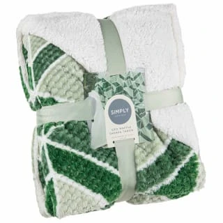B&M Simply Geo Waffle Throw - Green 1 B&M Simply Geo Waffle Throw - Green