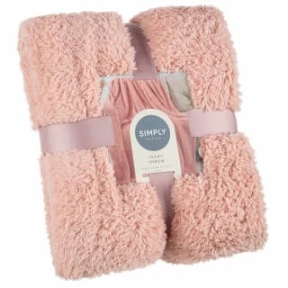 B&M Simply Two Tone Teddy Throw - Blush 1 B&M Simply Two Tone Teddy Throw - Blush