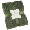 Large Leaf Embossed Green Throw