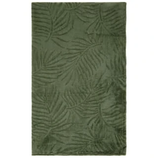 Large Leaf Embossed Green Throw 3 Large Leaf Embossed Green Throw - Image 3