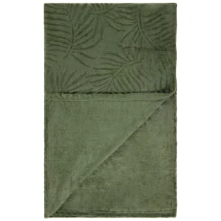 Large Leaf Embossed Green Throw 2 Large Leaf Embossed Green Throw - Image 2