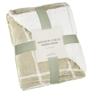 Winston Sage Check Sherpa Throw 1 Winston Sage Check Sherpa Throw