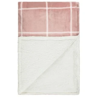 Winston Blush Sherpa Check Throw 2 Winston Blush Sherpa Check Throw - Image 2