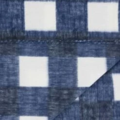 Simply Navy & Gingham Polar Fleece Throw 2pk -Cheap Home Style Store 395029 simply super soft throws 2pk navy gingham 4