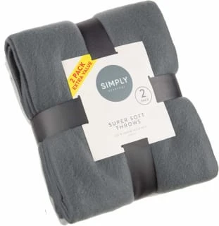 Simply Light Grey & Dark Grey Polar Fleece Throw 2pk 1 Simply Light Grey & Dark Grey Polar Fleece Throw 2pk