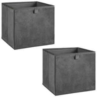 Lokken Velvet Storage Cubes 2pk - Grey 3 Lokken Velvet Storage Cubes 2pk - Grey - Image 3