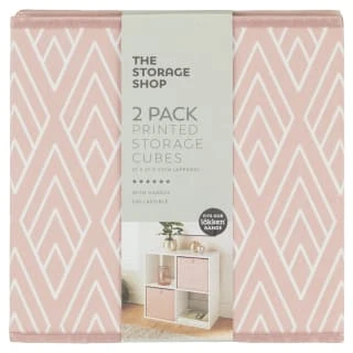 Lokken Printed Storage Cubes 2pk - Pink Diamond 3 Lokken Printed Storage Cubes 2pk - Pink Diamond - Image 3