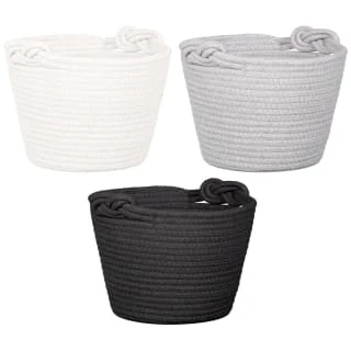 B&M Cara Rope Basket With Handle - White 2 B&M Cara Rope Basket With Handle - White - Image 2