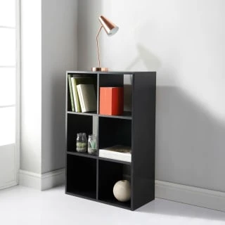 Lokken 6 Cube Shelving Unit - Black 1 Lokken 6 Cube Shelving Unit - Black