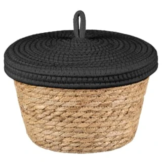 B&M Kendall Basket With Lid - Black 1 B&M Kendall Basket With Lid - Black