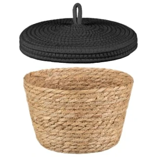 B&M Kendall Basket With Lid - Black 2 B&M Kendall Basket With Lid - Black - Image 2