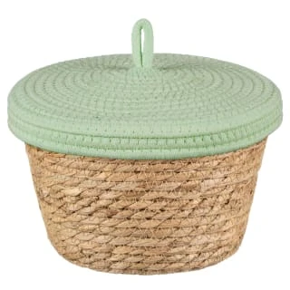 B&M Kendall Basket With Lid - Green 1 B&M Kendall Basket With Lid - Green