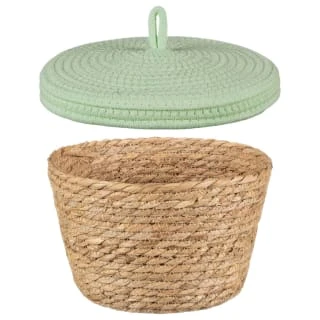 B&M Kendall Basket With Lid - Green 2 B&M Kendall Basket With Lid - Green - Image 2