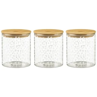 B&M Printed Glass Bamboo Storage Jars 3pc 4 B&M Printed Glass Bamboo Storage Jars 3pc - Image 4