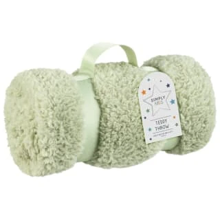 Simply Kids Teddy Throw - Sage 1 Simply Kids Teddy Throw - Sage