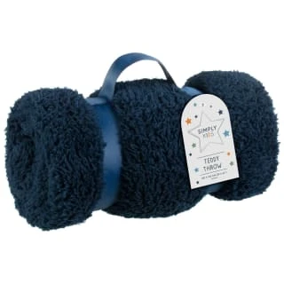 Simply Kids Teddy Throw - Navy 1 Simply Kids Teddy Throw - Navy