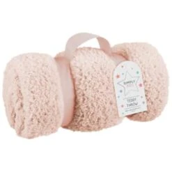 Simply Kids Teddy Throw - Light Pink